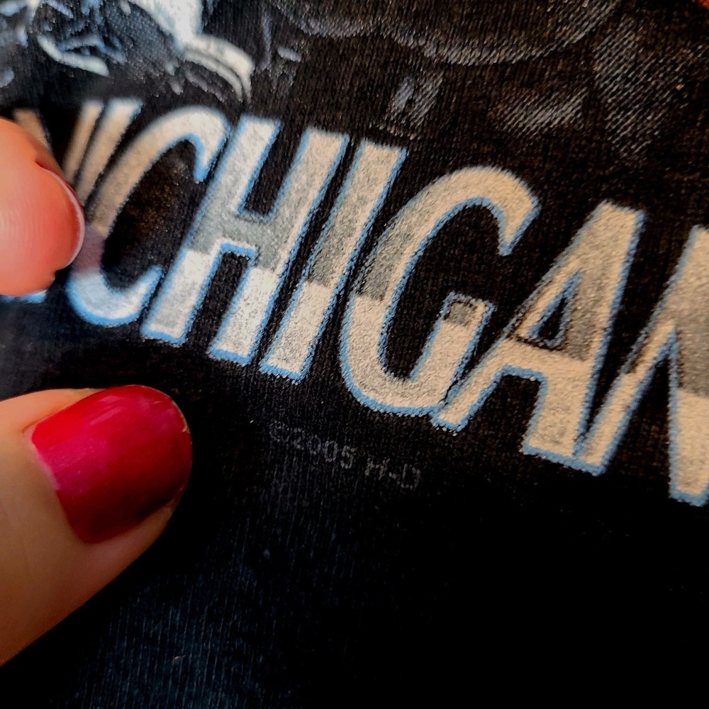 Harley Davidson Coast Guard 2000s T Shirt Size XL Mackinaw City,‎ MI Black Y2K - Picture 8 of 8